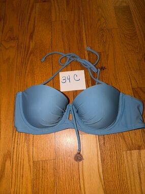 Denim blue bikini top